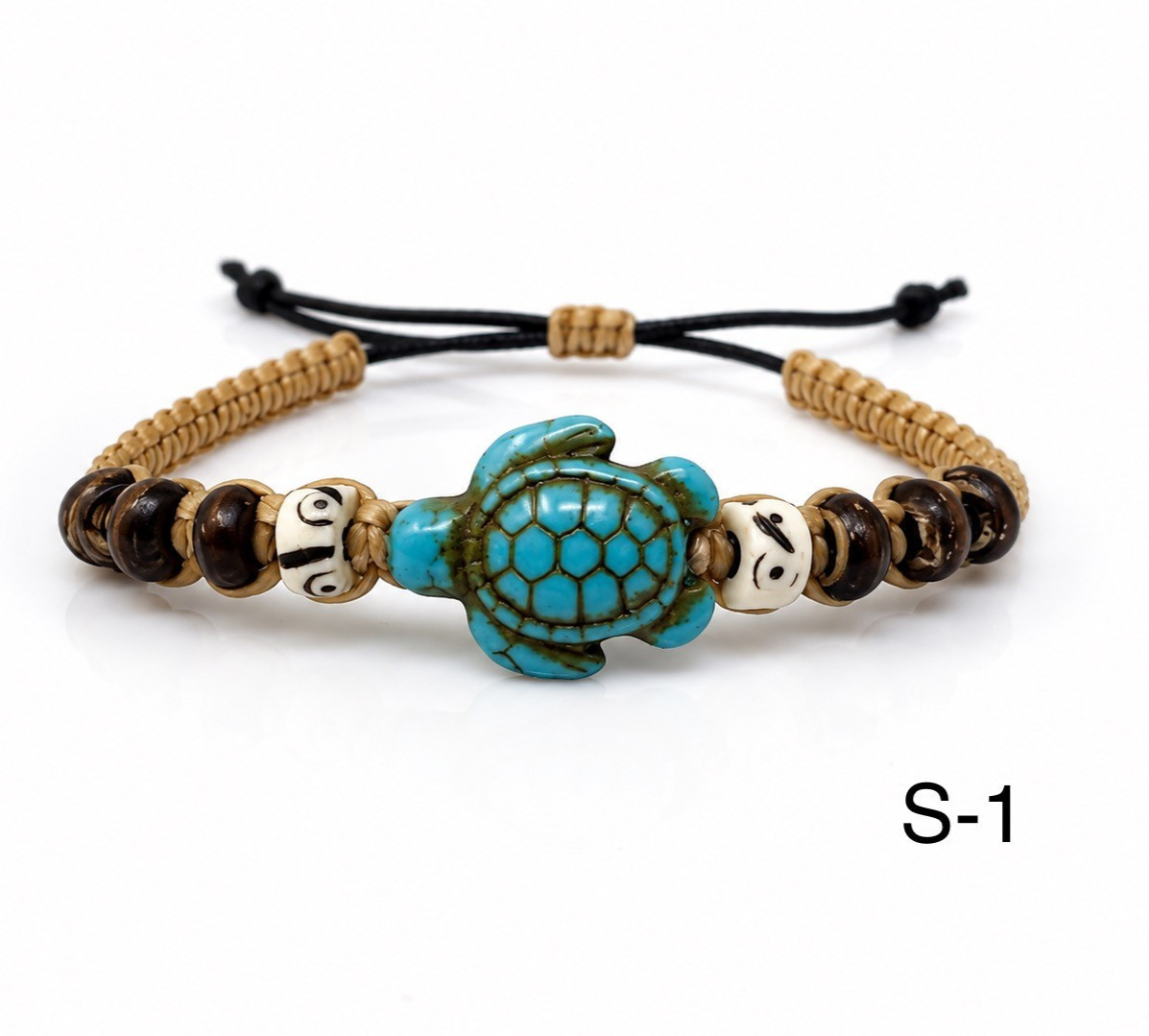 Sea Turtle Bracelet Braided Macrame Adjustable Cord Beach Bracelet Unisex Turtle