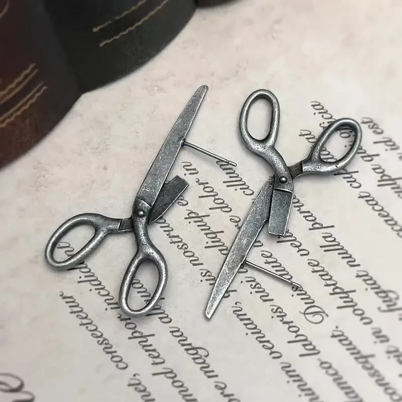 Pair of Rustic Chic Scissors Shaped Earrings Studs Halloween and Parties