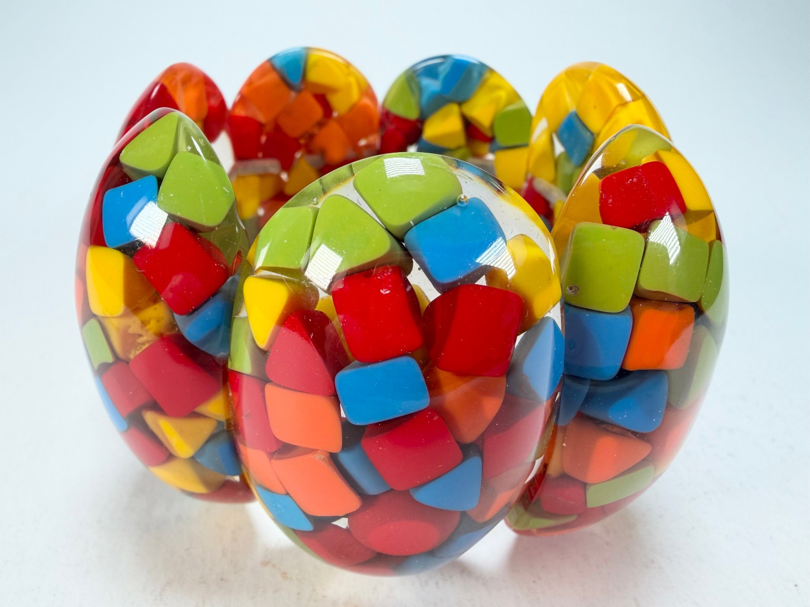 Marion Godart – Confetti “Sept Pièces” Summer Mix Elasticated Resin Bracelet