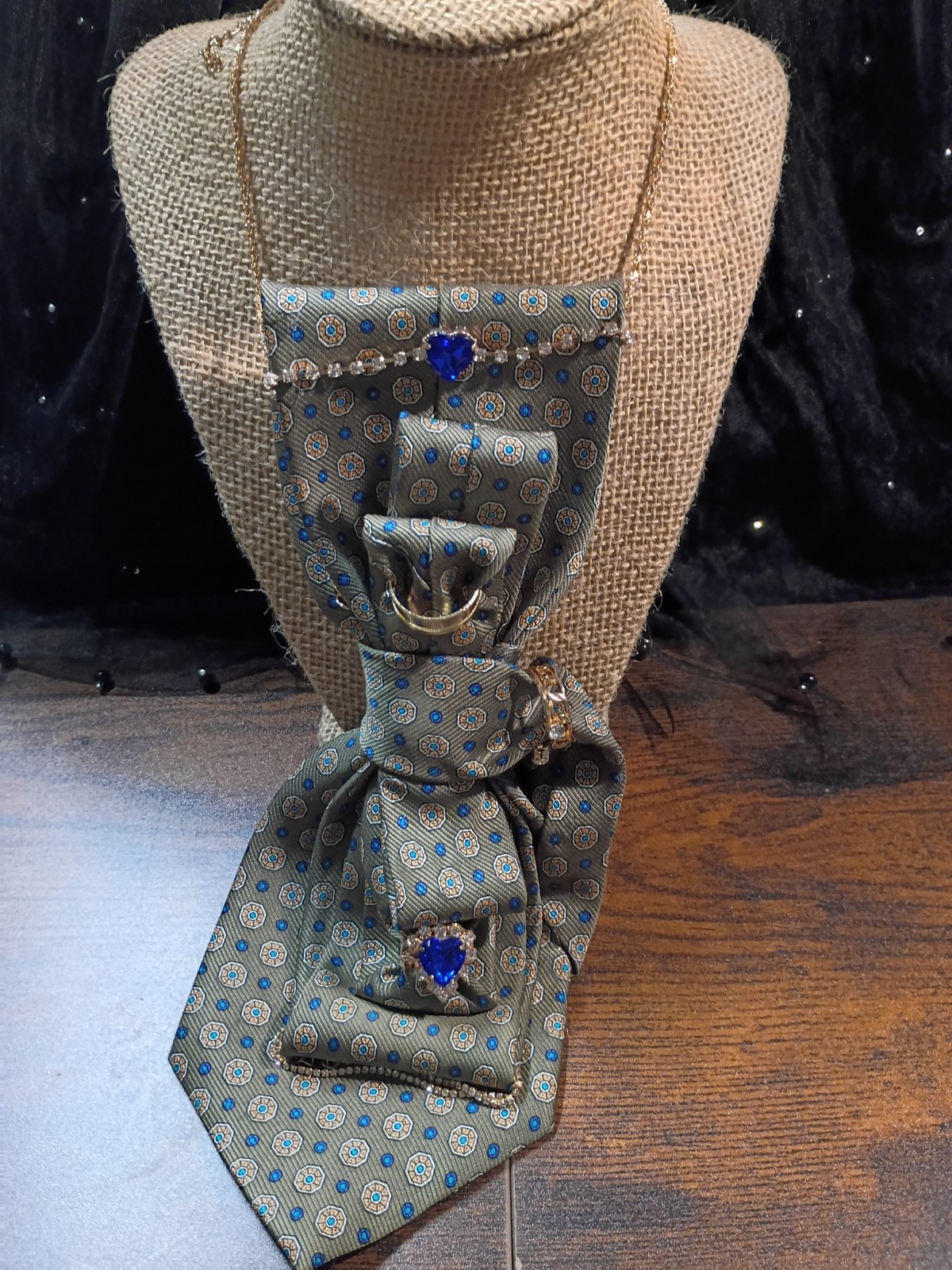 Mens tie made into ladies necklace