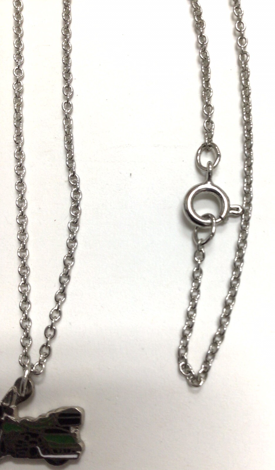 Mini Tiny Green Motorcycle Charm Necklace Pre Owned