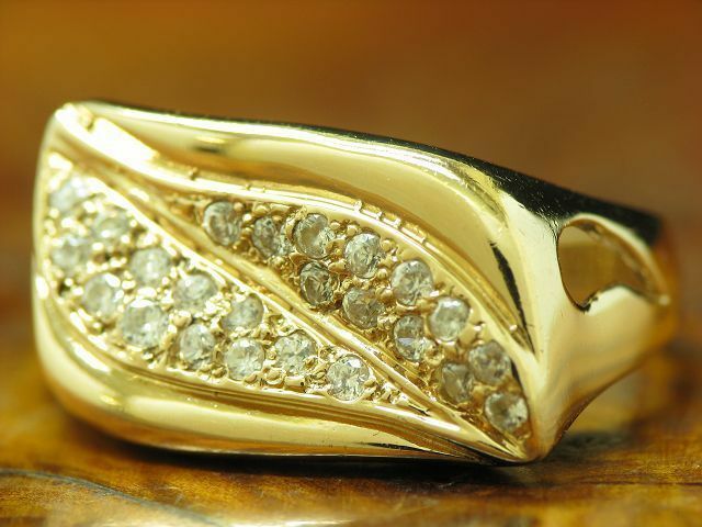 14Kt 585 Rose Gold Ring With 0.96Ct Zirconia Inlay / 5.9G / RG 57.5