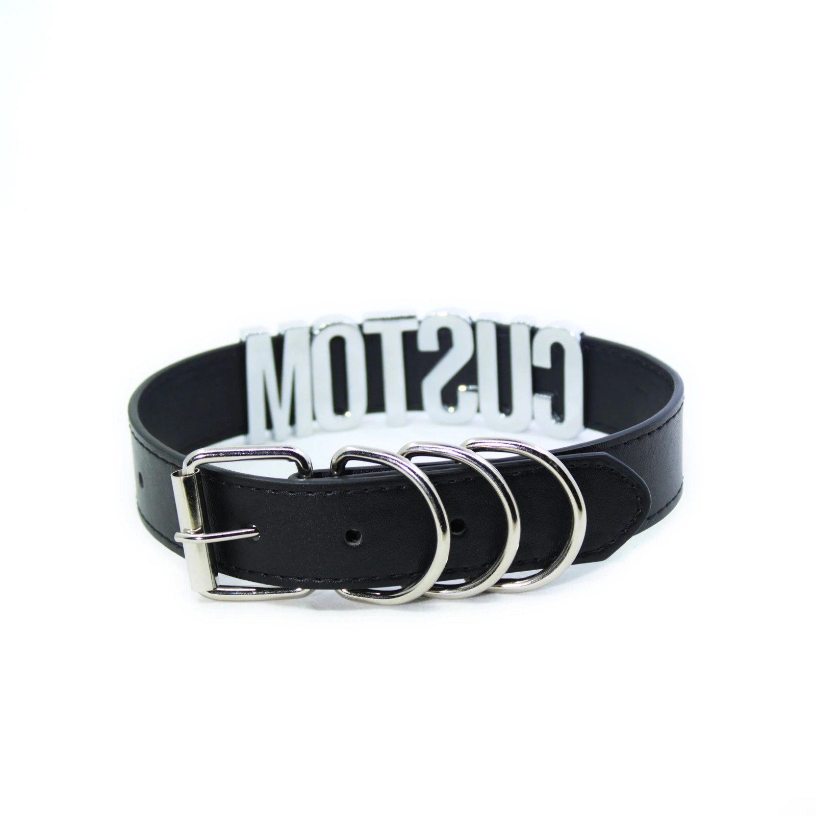 Custom Letters Necklaces 30mm Width Women Collar Choker Necklaces PU Leather Z5