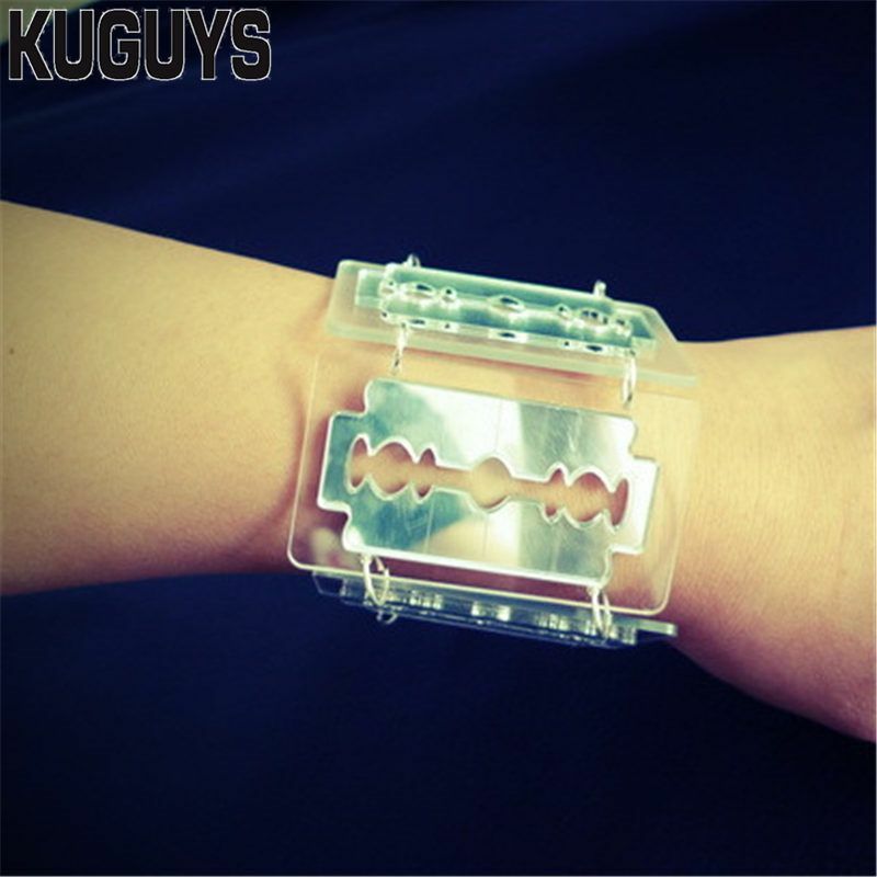Mirror Hiphop Bangles Rock Geometric Bracelet Wide Punk Bracelets Womens Jewelry