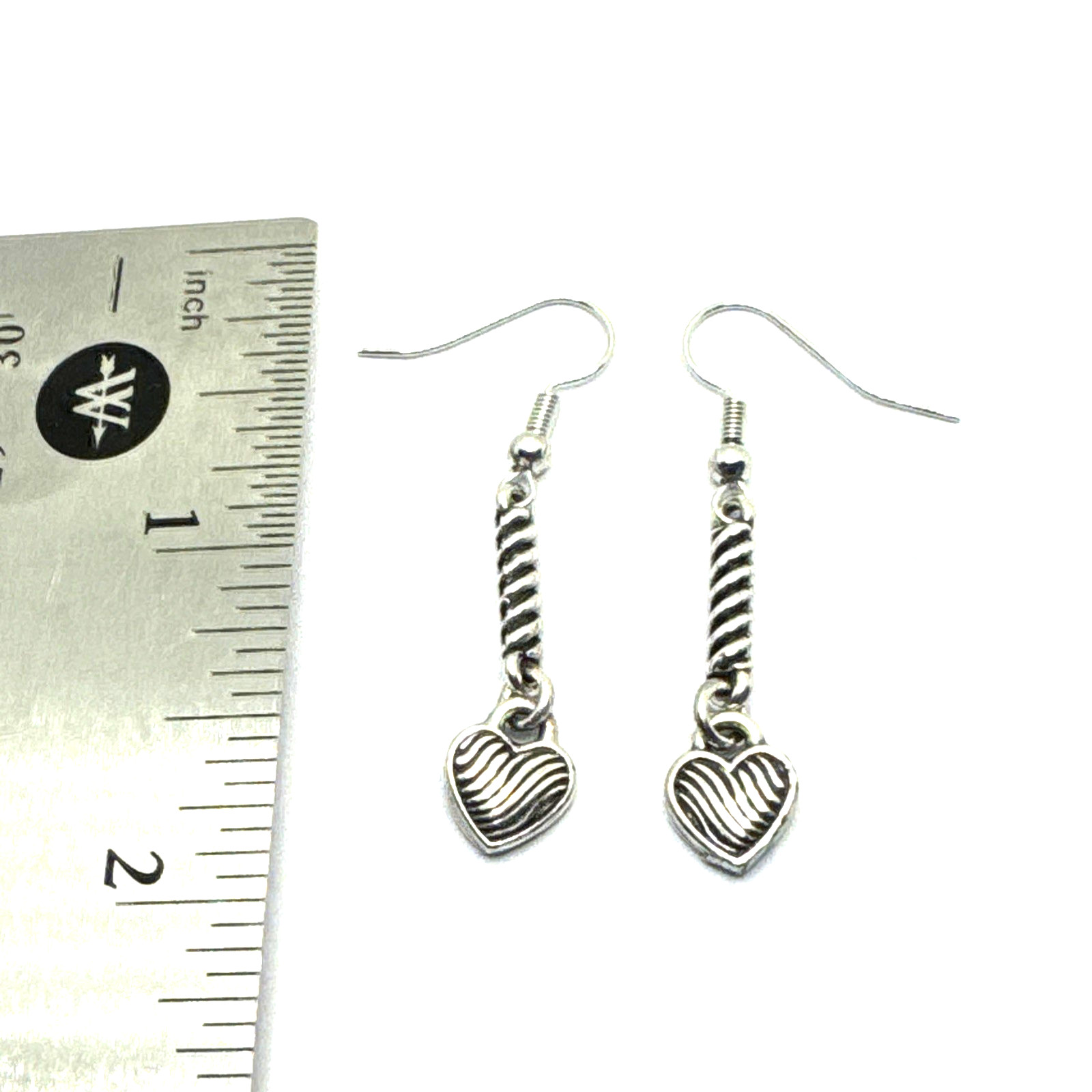 Brighton Striped Hearts Dangle Retired Vintage Custom Earrings