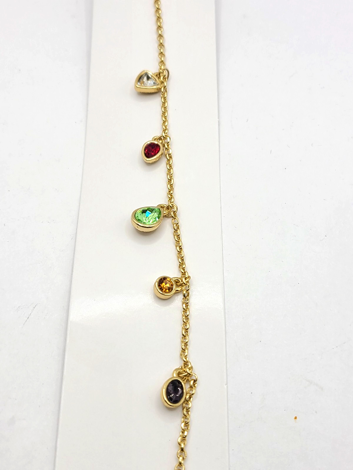 Nice & Bella Gold-plated Bracelet with Multicolor Stone Charms 18cm + 2cm EXT