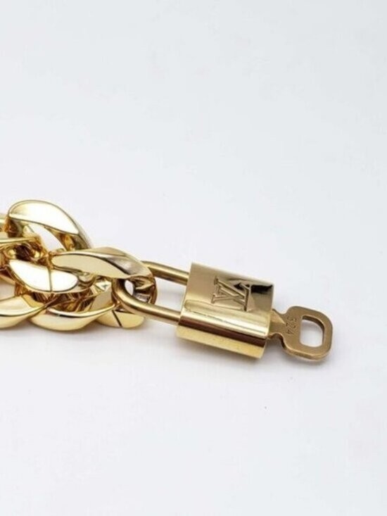 Gold-Plated Necklace with Authentic Louis Vuitton Padlock