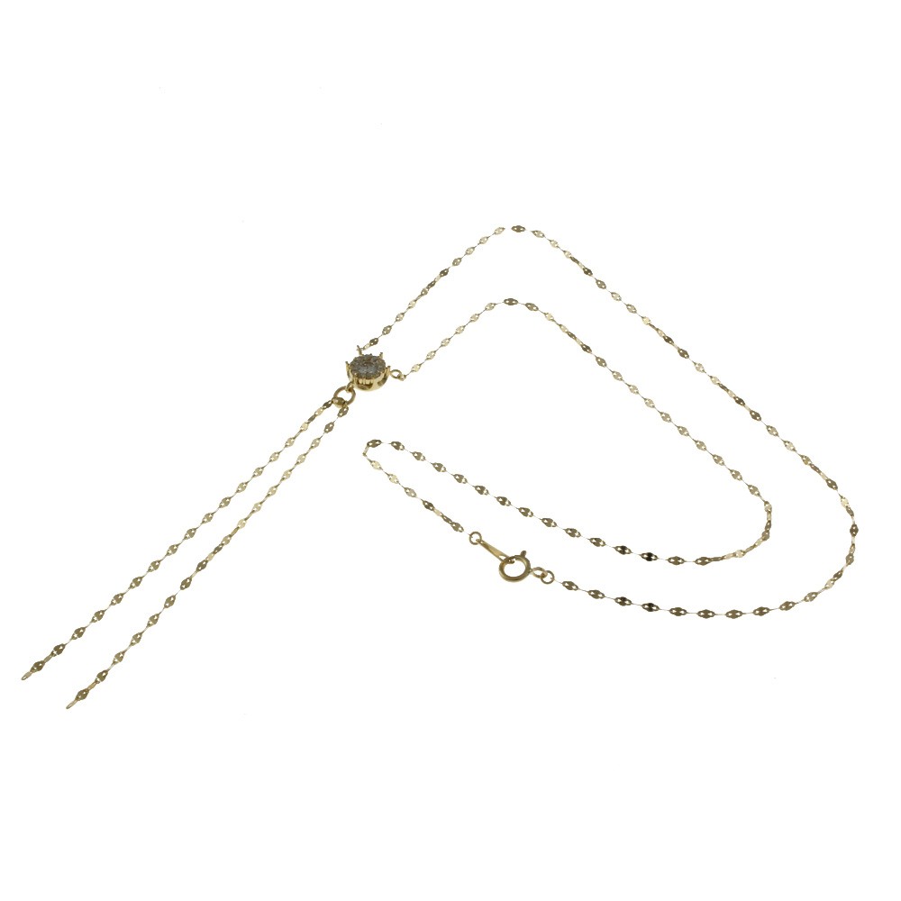 new Necklace K18 yellow gold diamond 0.21ct diamond 0.09ct