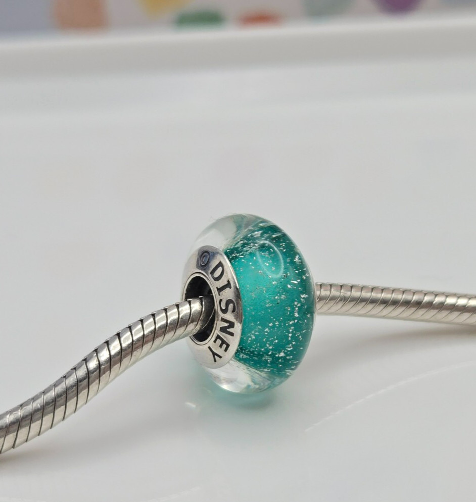 Authentic Pandora Disney Ariel’s Silver Signature Color Murano glass Charm