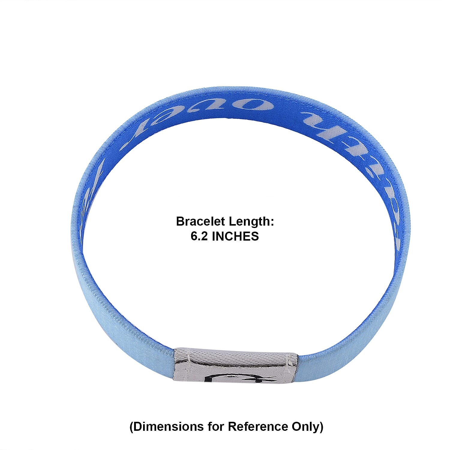 NFC Scan Daily Bible Verse Polyester Stretch Bracelet – Blue 7-8In