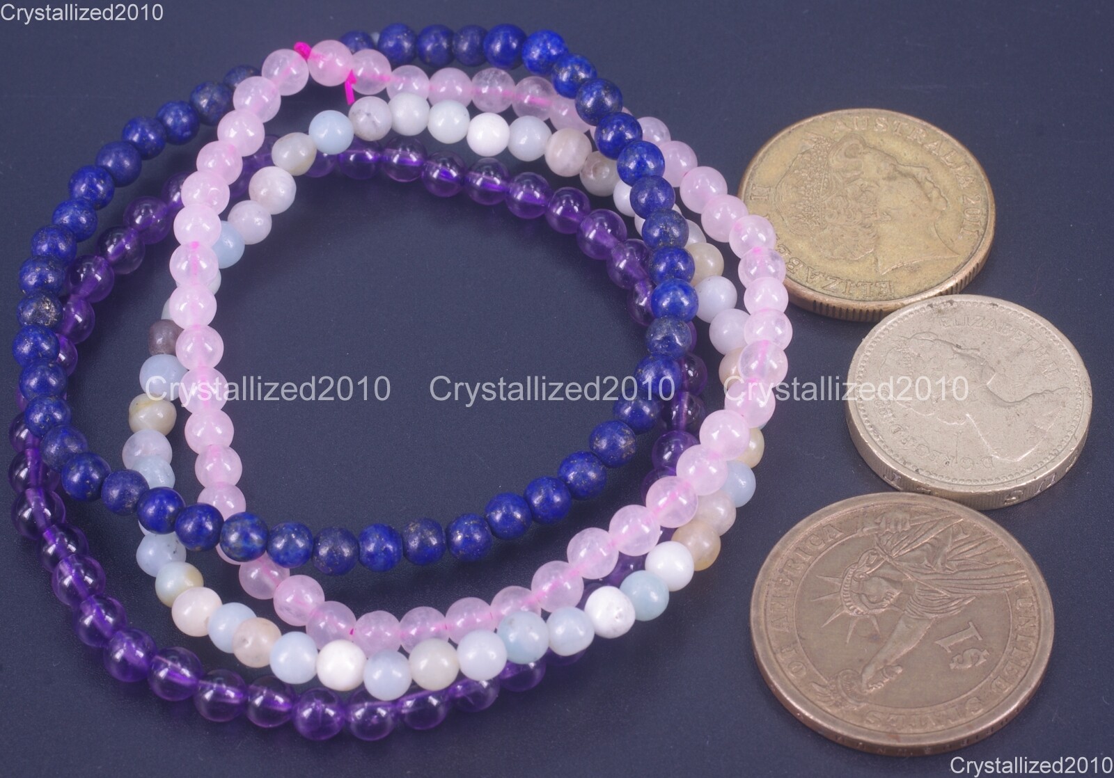 Handmade 4mm AAA Natural Gemstone Round Beads Stretchy Bracelet Healing Reiki 8″
