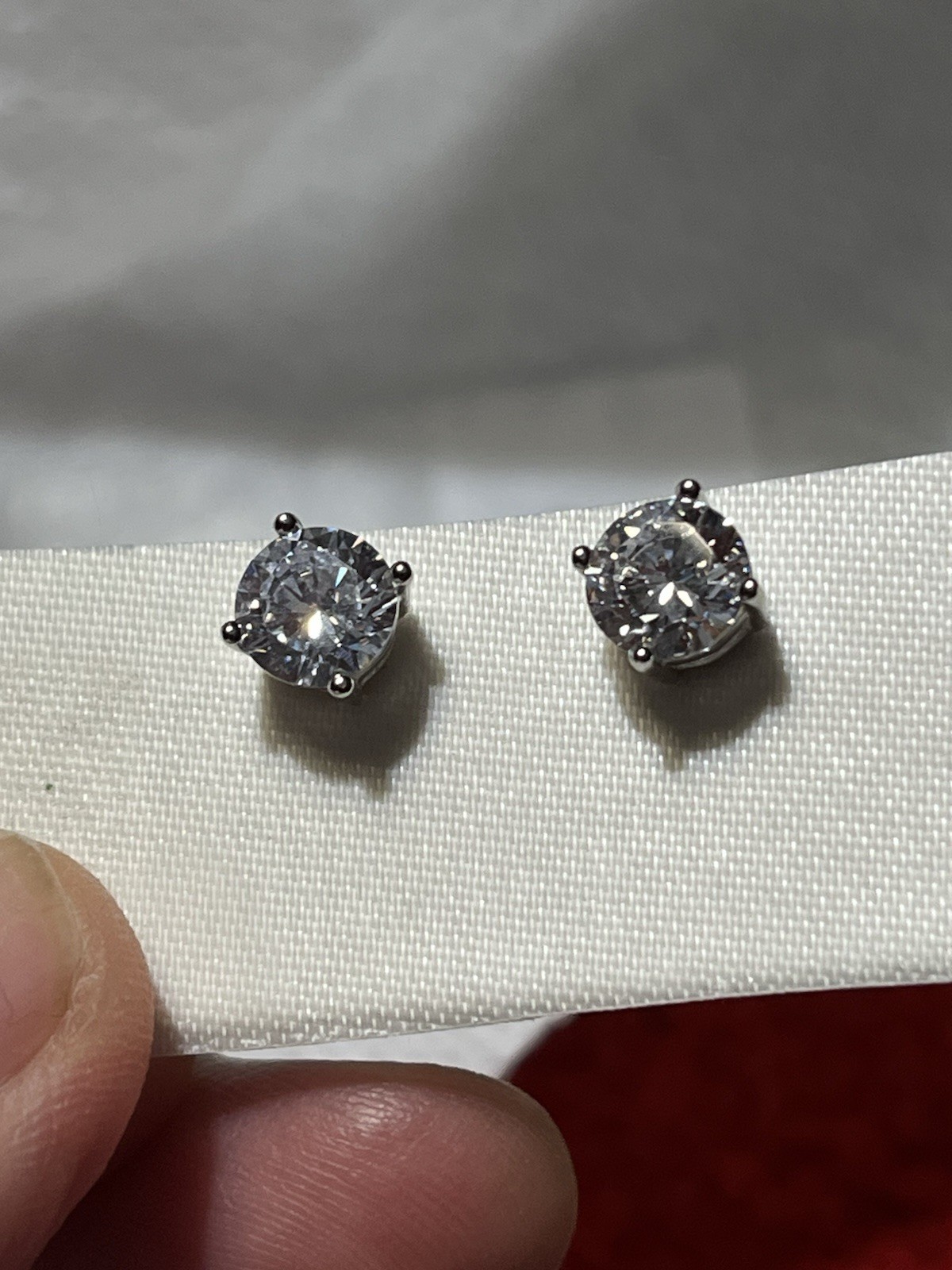 1.5Ct Round Brilliant Cut CZ Crystal on Signed 925 Sterling Silver Stud Earrings