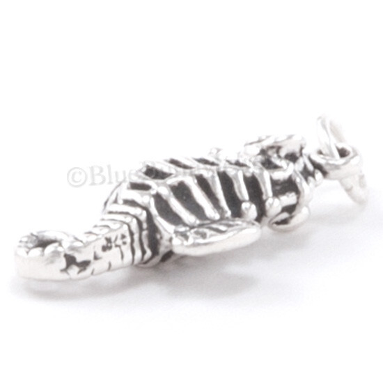 SEAHORSE Charm Ocean Sea Horse Animal Fish Pendant STERLING SILVER 925 .925 3D