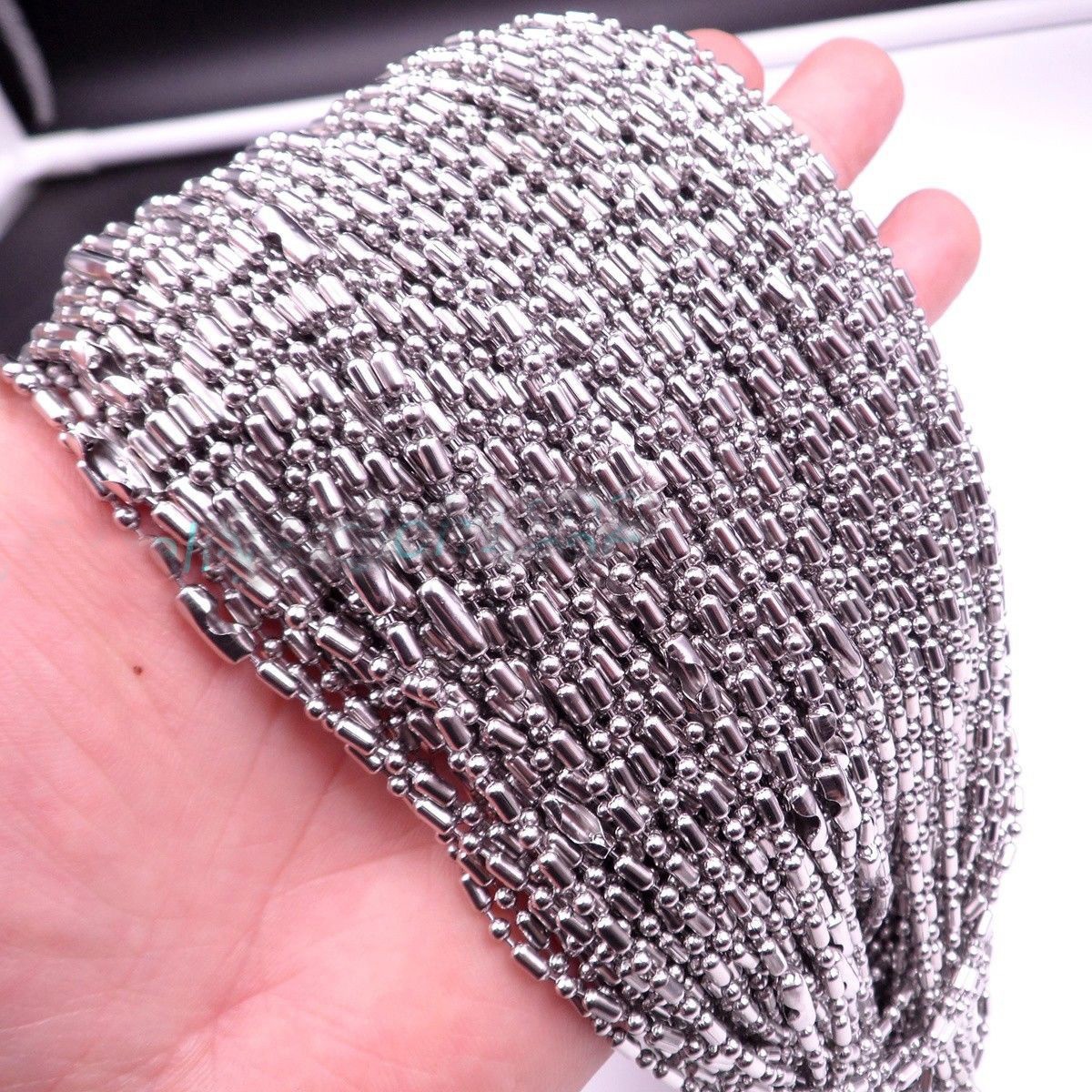 Wholesale 1.5/2/2.4/3.2mm 316L Stainless Steel Ball Bamboo Chain Necklace Gift