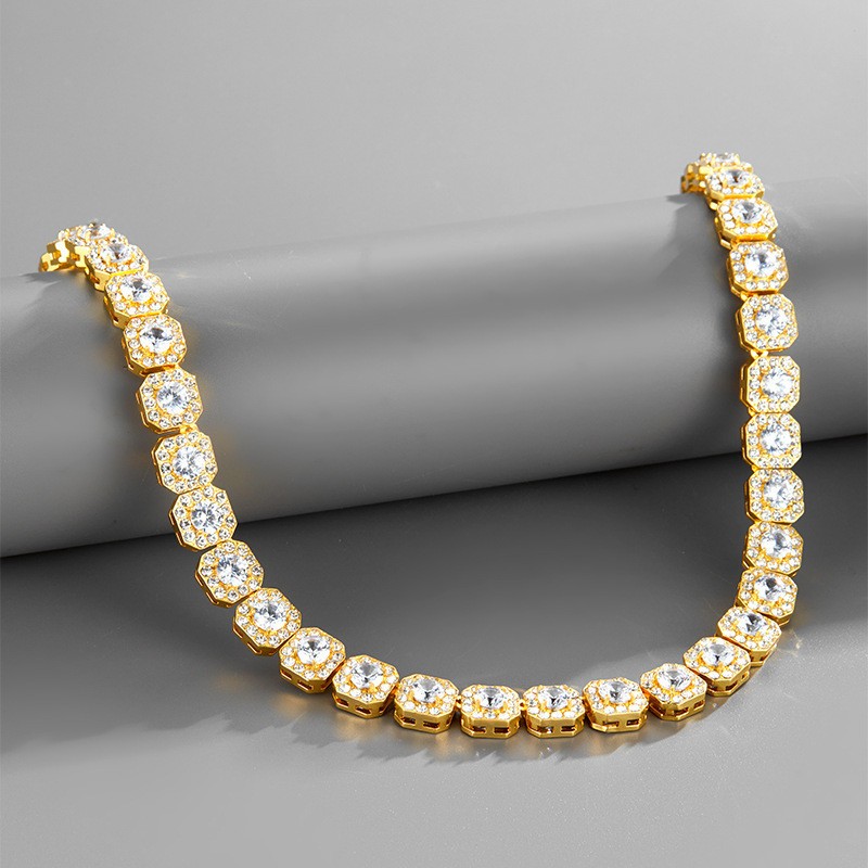 Hip Hop Rock Sugar Chain Necklace Bracelets Top Bling 5A Zircon Mens Jewelry