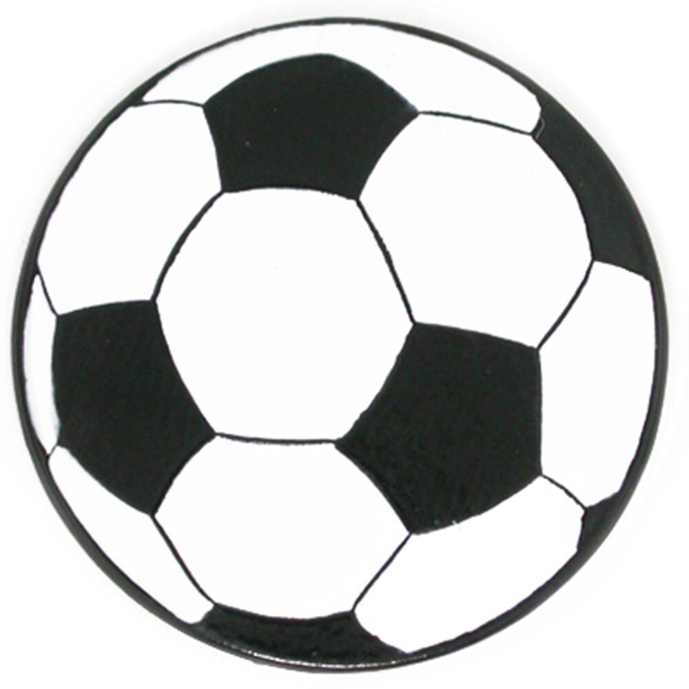 PinMart’s Black and White Soccer Ball Sports Enamel Lapel Pin