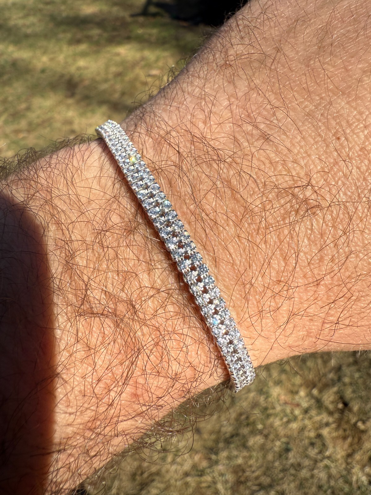 Real 925 Sterling Silver Micro Two Row 4.5mm Tennis Bracelet CZ 6-8″ Iced