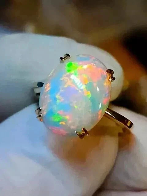 Natural Fire Opal 14K Yellow Gold Plated 3.00Ct Oval Cut Halo Engagement Ring
