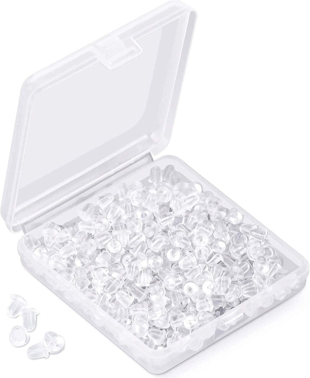 Soft & Reliable Clear Silicone Earring Backs – 300 Replacement Pads for Jewelry