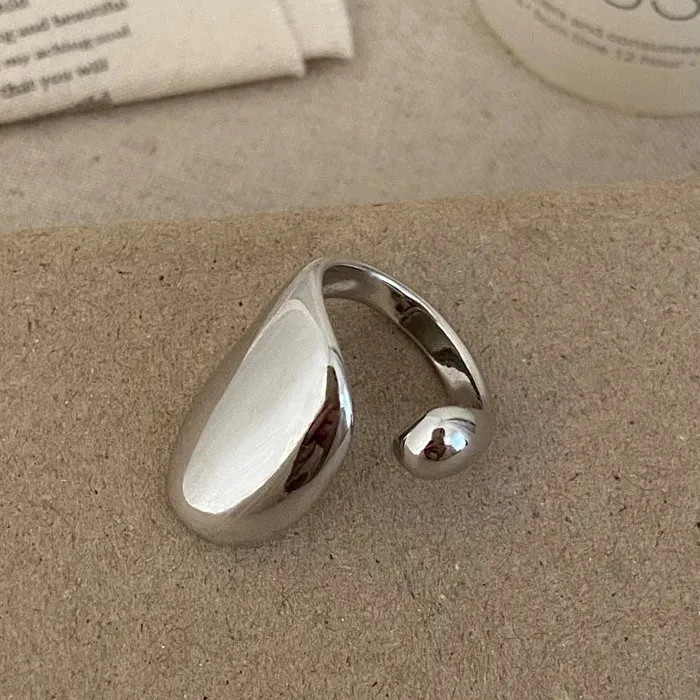 Adjustable Glossy Waterdrop Minimalist Mood Tracker Ring for Women Gift