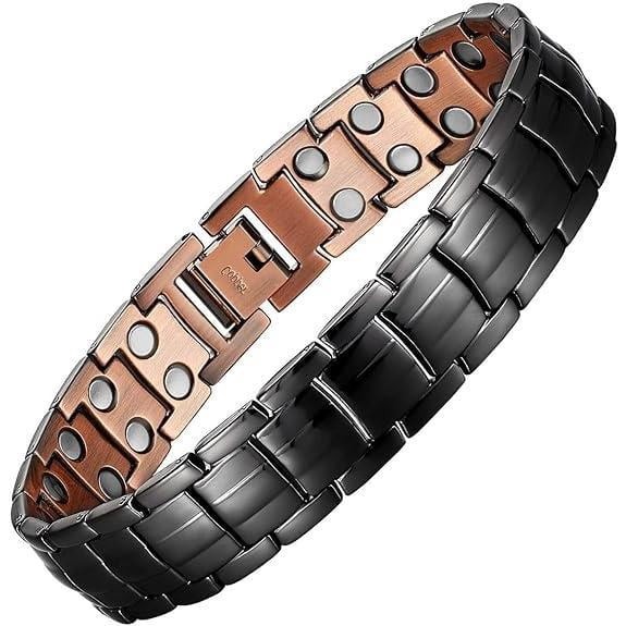 GMOX Men’s Copper Bracelet,3X Strength 99.99% Copper Magnetic Adjustable Length