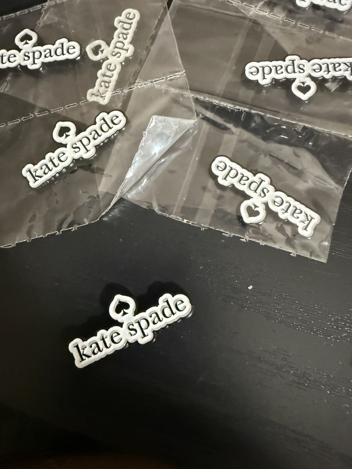 kate spade new york White 3D Printed Logo Charm Pendant, Charm Style, 1 pc