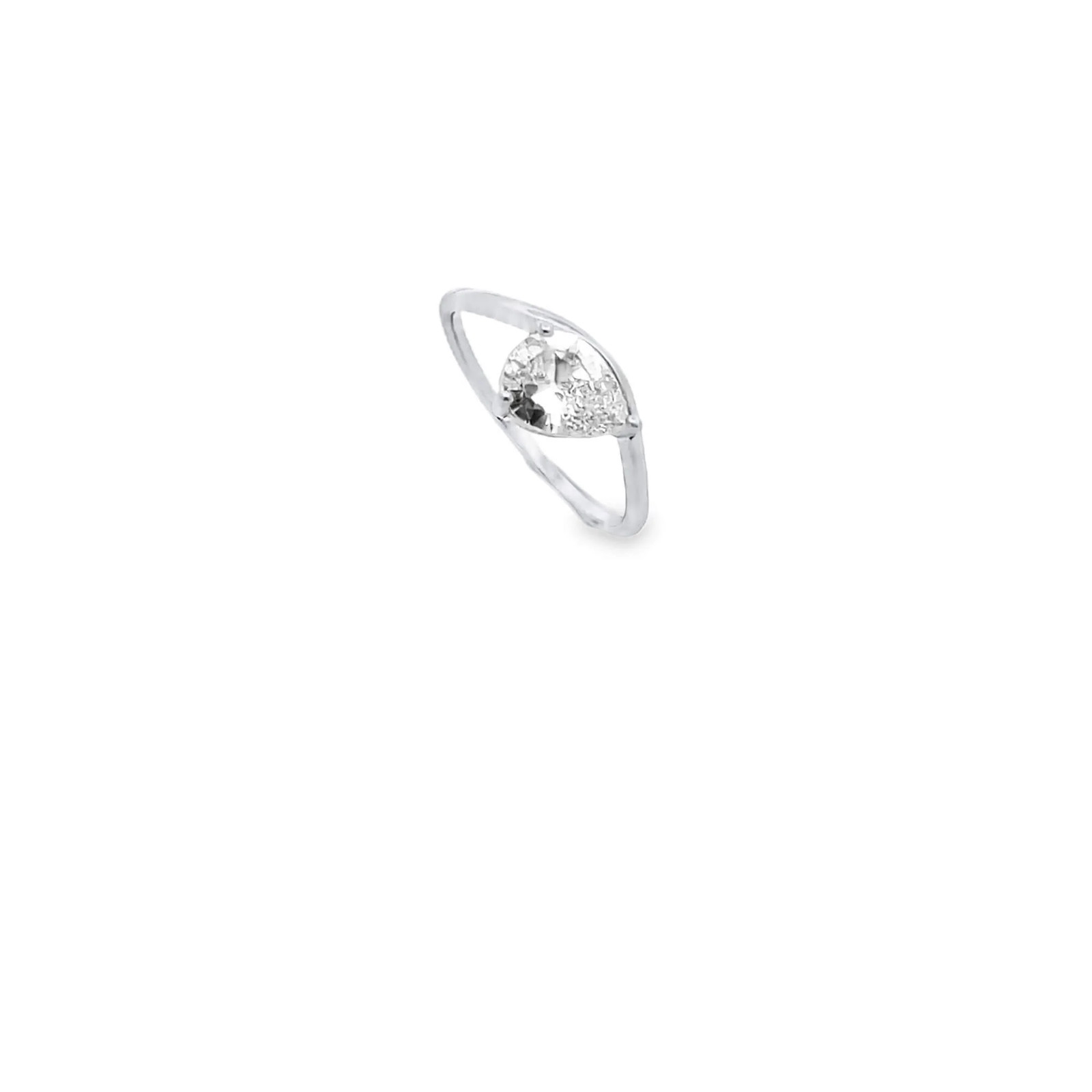 Pear-Cut CZ Solitaire Ring (D133A)