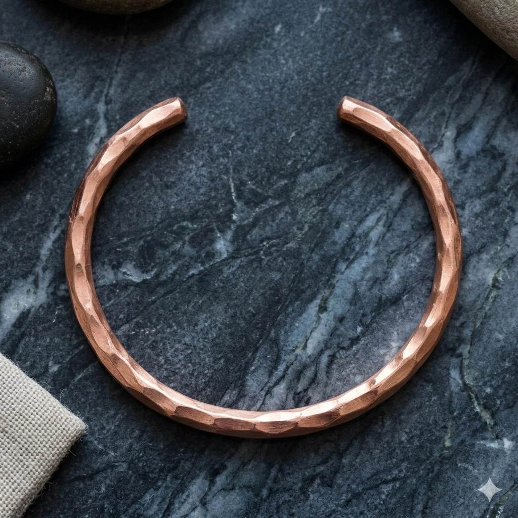 Vintage Hammered Copper Cuff Bracelet Arthritis Pain Relief Therapy Bangle