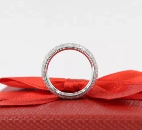 Round Cut Simulated Diamond Engagement Unisex Ring 14K White Gold Plated
