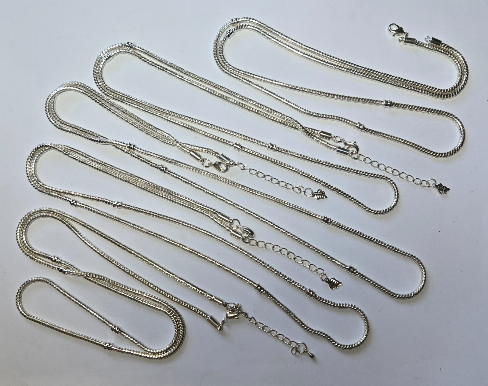 Necklace Chain Bulk Silver Plated European Style Necklace Chain 27 inch 10 pcs