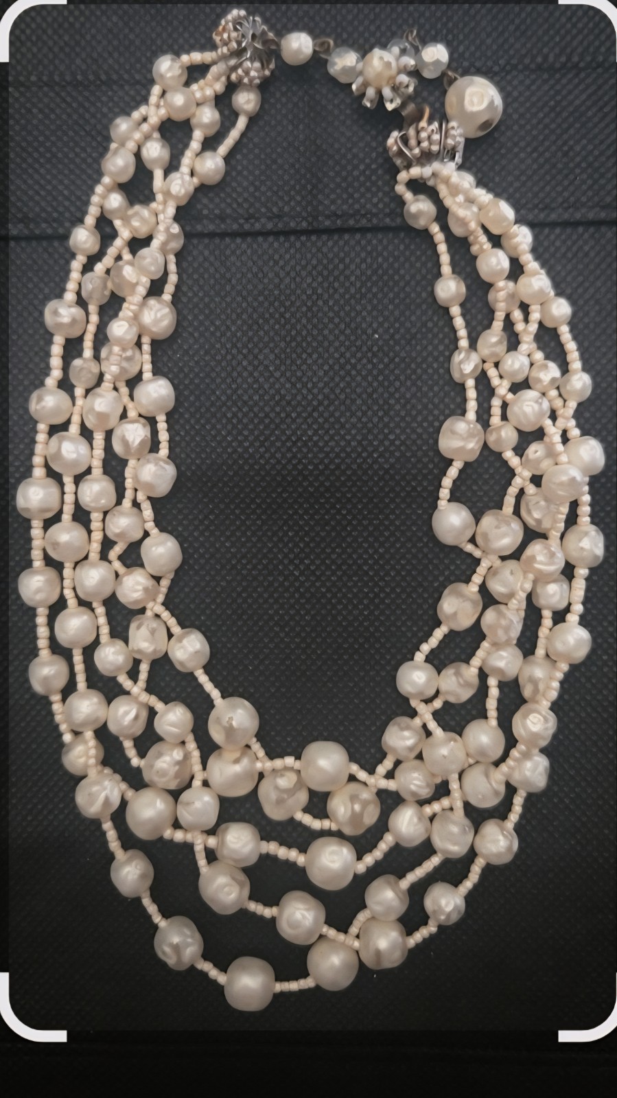 Miriam Haskell multistrand baroque pearl necklace