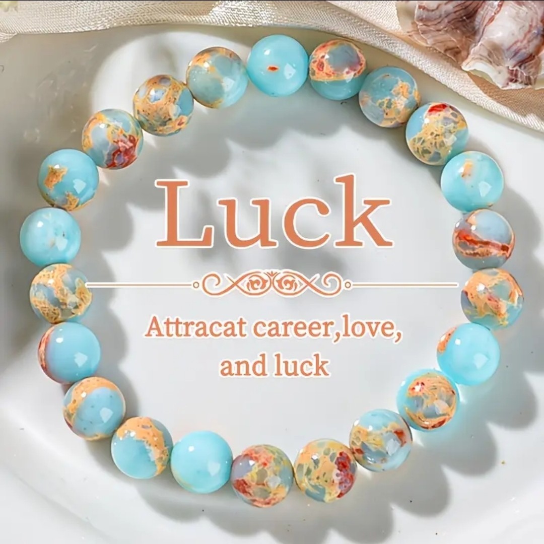 6PCS Natural Stone Bead Bracelet Set Love Luck Anxiety Stress Relief Gift 8mm