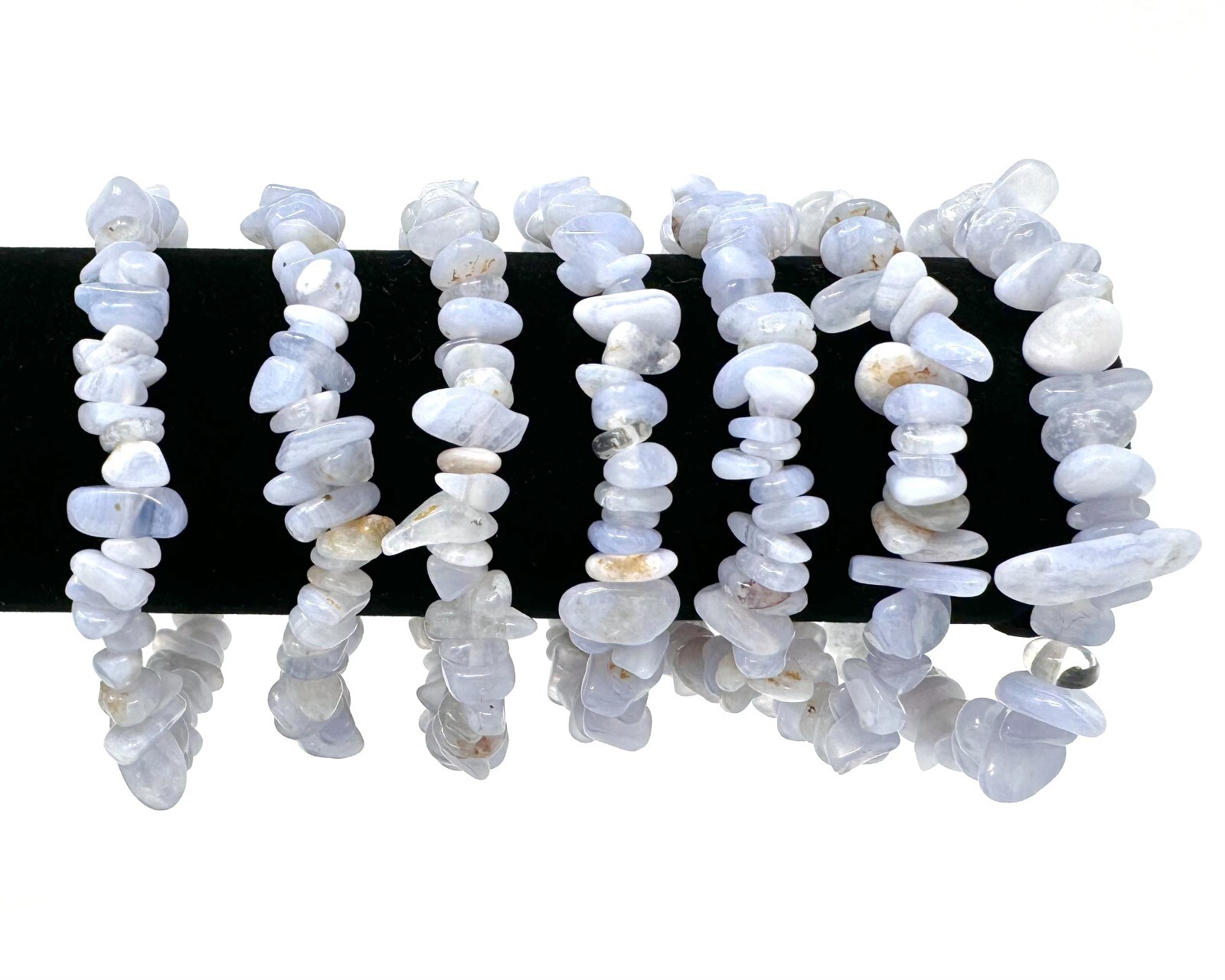Blue Lace Agate Chip Bracelets (Crystal Bracelets, Blue Lace Agate Bracelet)