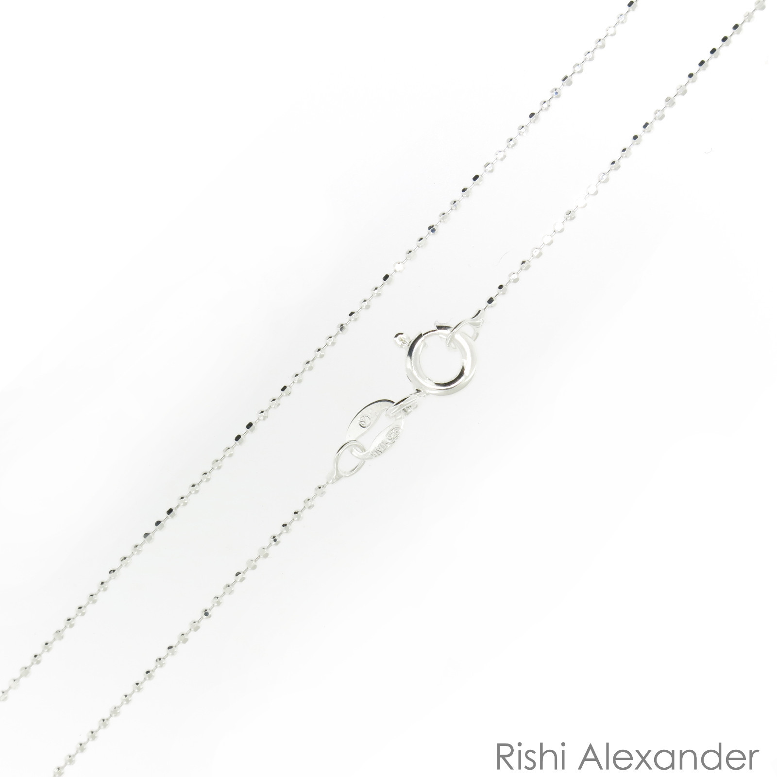 Sterling Silver Ball Bead Diamond Cut Chain Necklace .925 Italy All Sizes