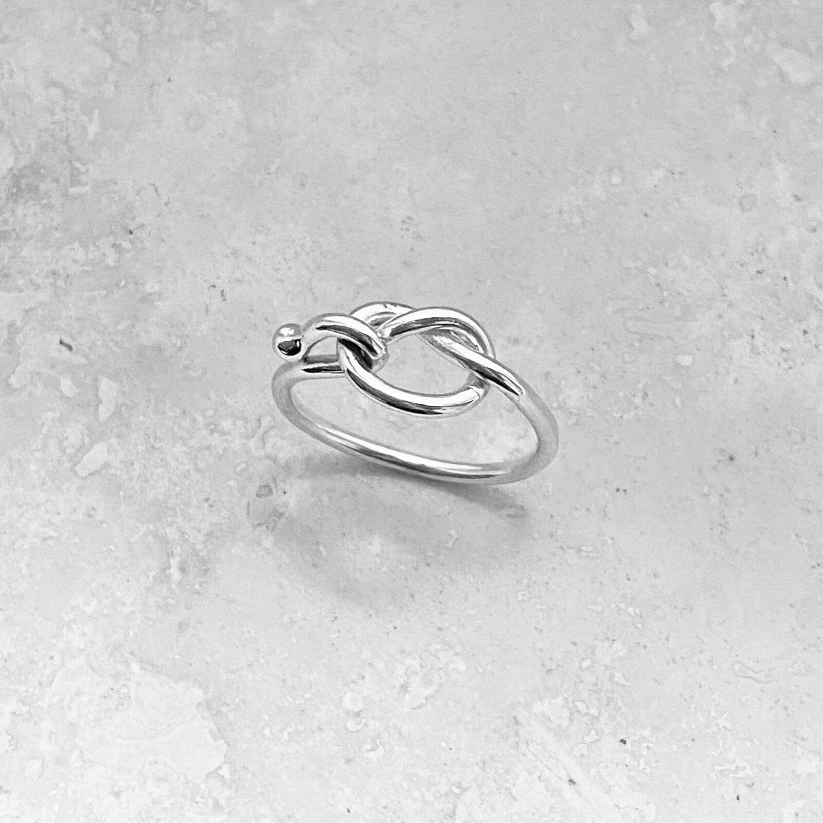 Sterling Silver Hooked Love Knot Ring, Silver Ring, Love Ring