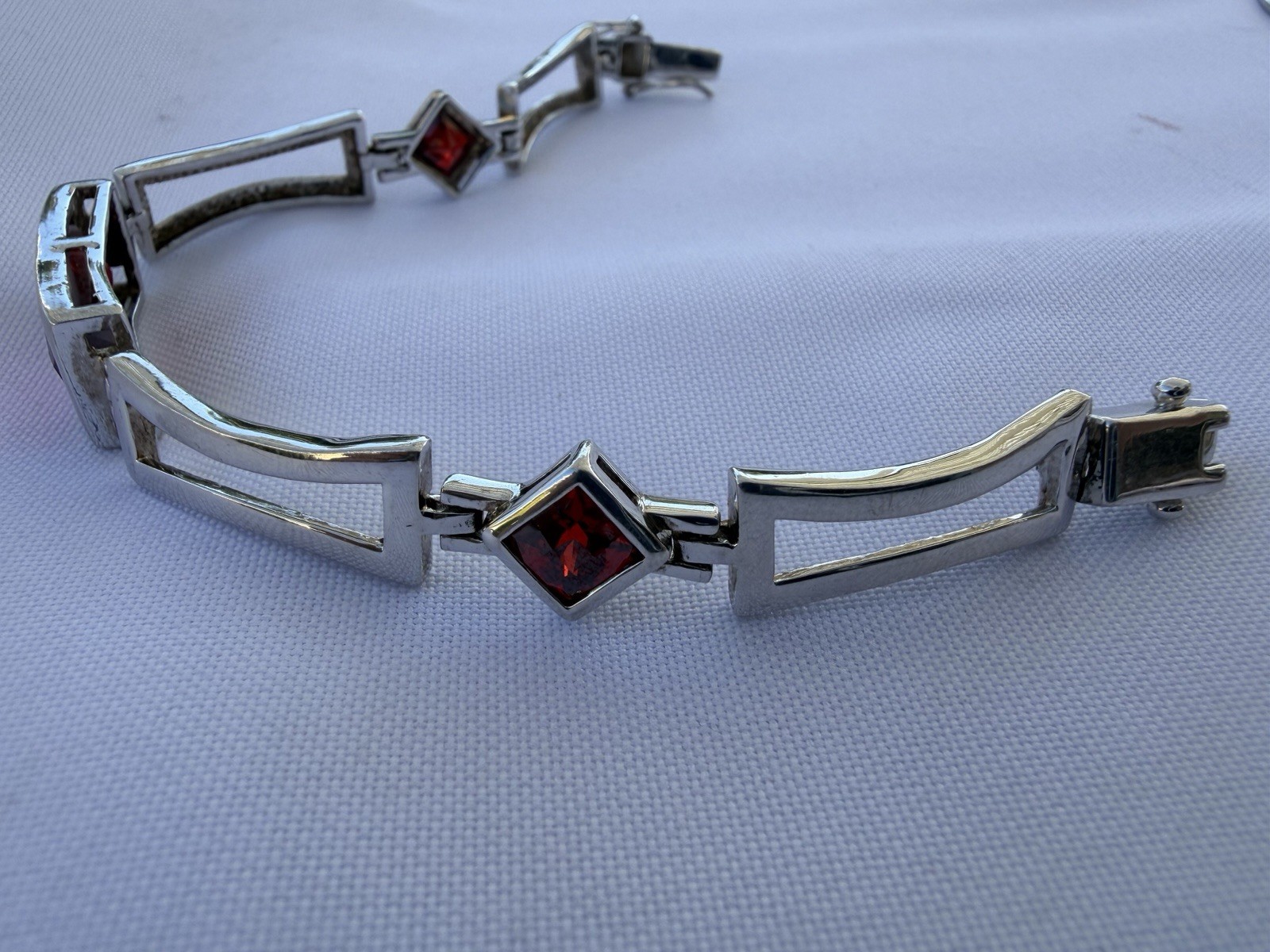 Park Lane Necklace Set 925 Garnet Necklace, Earrings, Ring And Bracelet