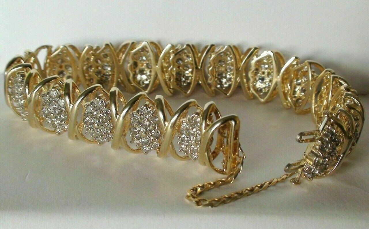 8CT Round Cut Lab-Created Diamond Tennis Gift Bracelet 14K Yellow Gold Finish