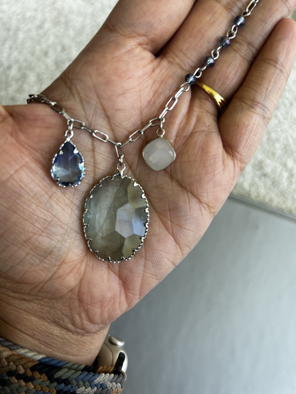 White House Black Market Multi-Charm Stone Necklace