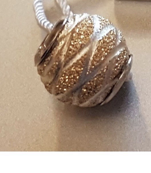.925 STERLING SILVER EUROPEAN PERSONA CHARM GOLD CRISSCROSS SPARKLE