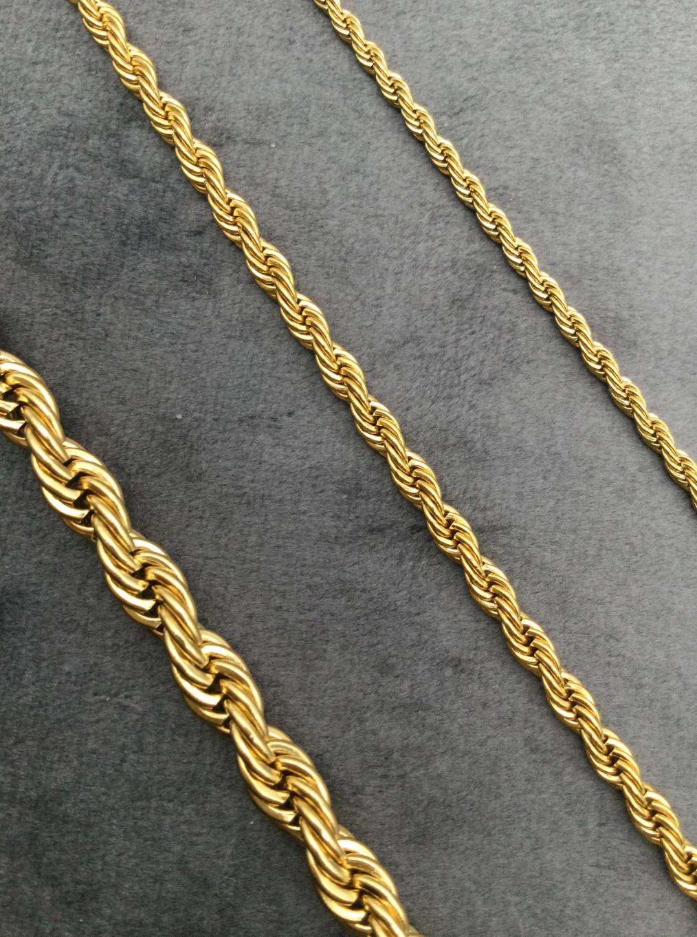 14k Gold Filled Rope Chain 3mm-6mm Necklace 18-24″ Men Women