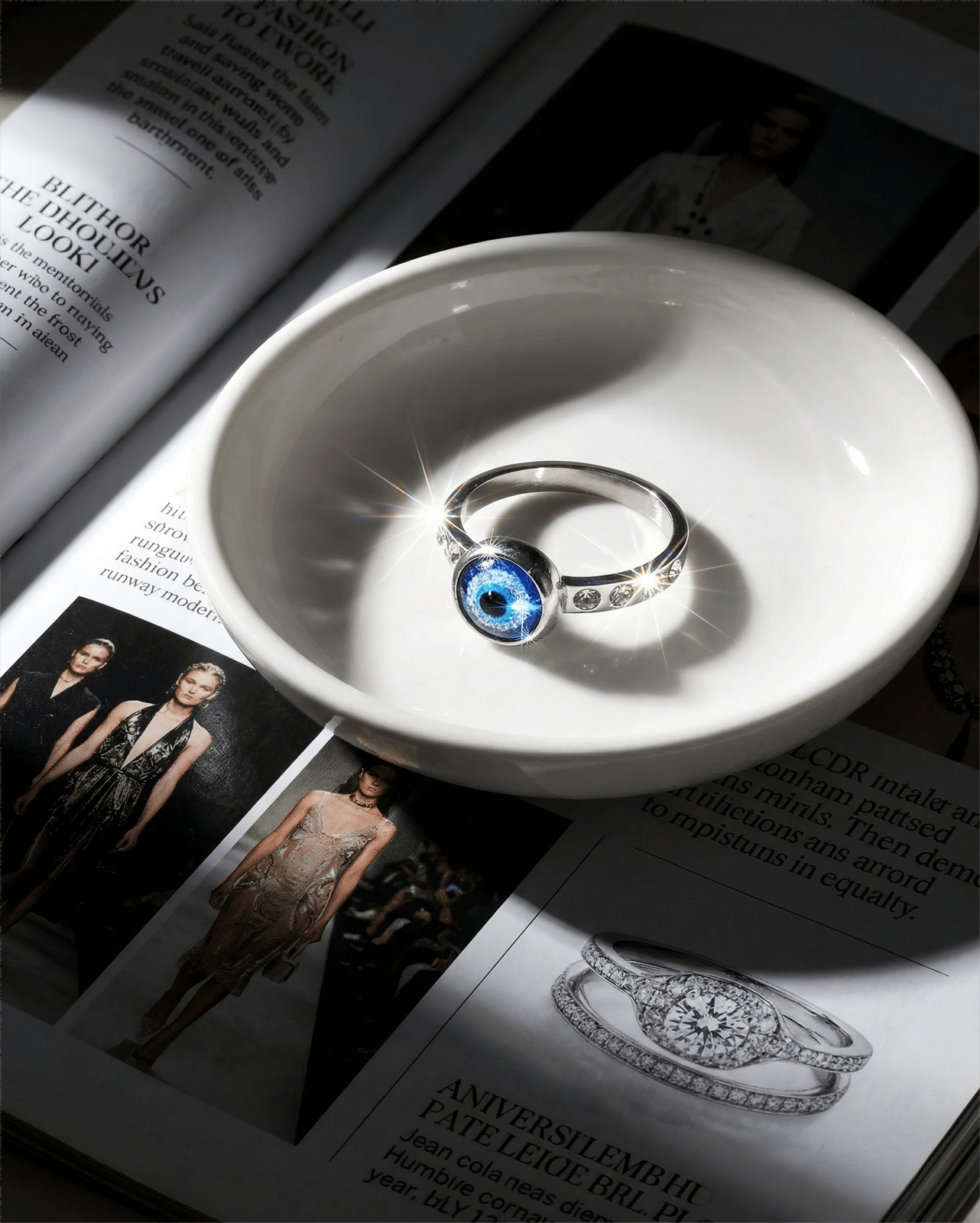 1pc Minimalist Evil Eye Ring For Men & Women, Gold Silver Tone, Sizes 5-10