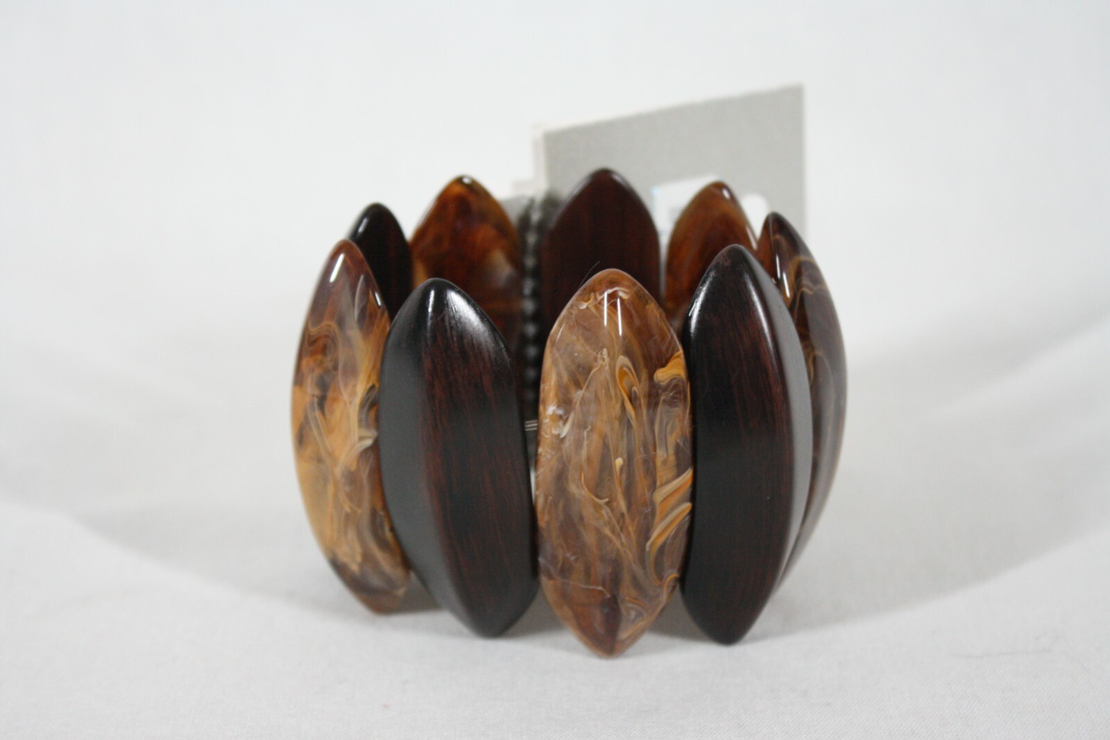 DEBENHAMS VICENZA BRAND WIDE CUFF BROWN STRETCHABLE FASHION BRACELET NEW