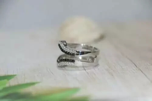 2 Ct Round Simulated Black Diamond 14K White Gold Over Enhancer Engagement Ring