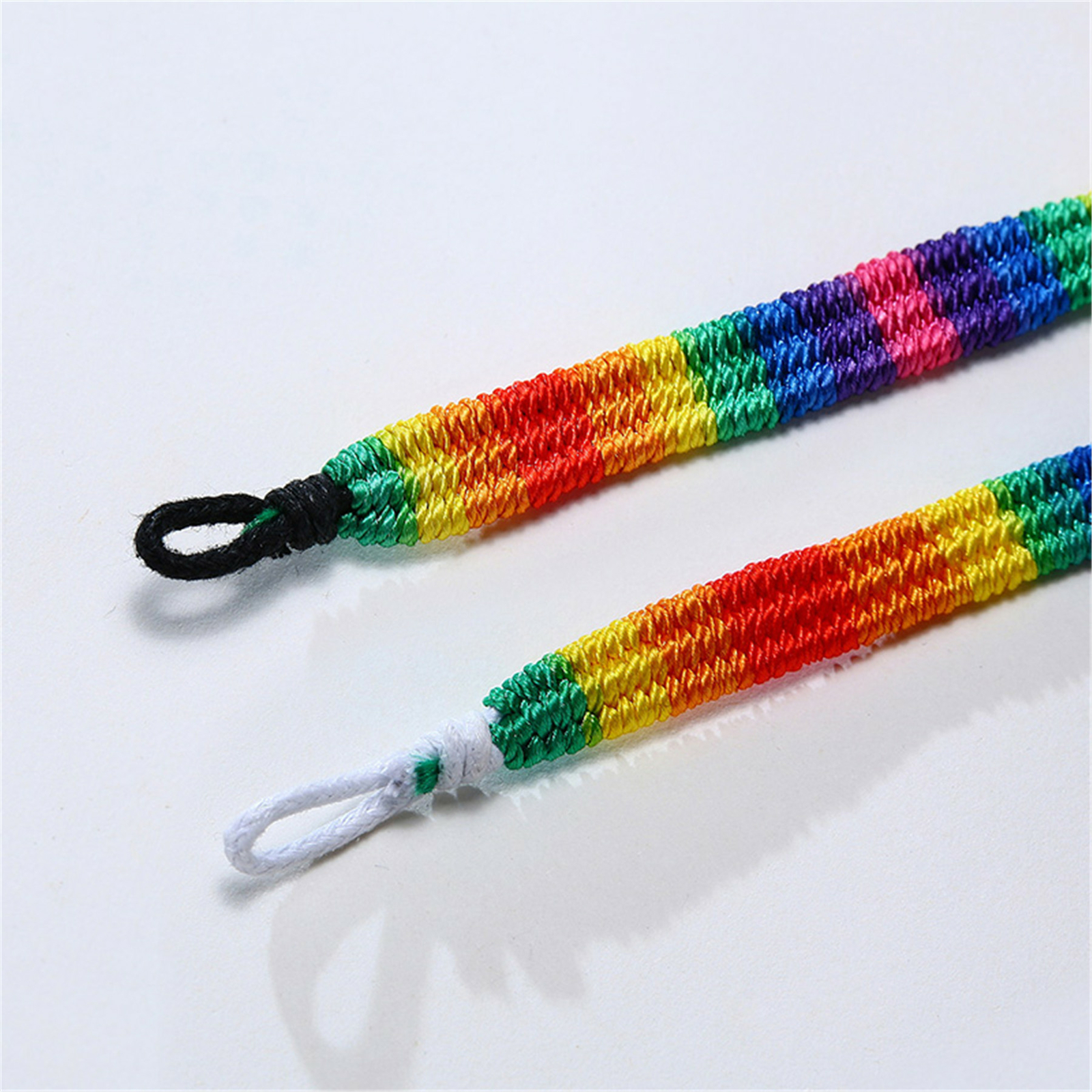 2pcs Rainbow LGBT Lesbian Gay Pride Friendship Briaded Rope Adjustable Bracelets