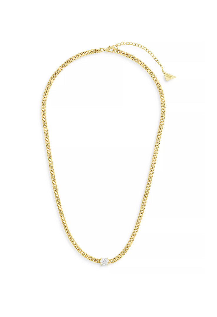 Sterling Forever 14k Gold Plated Cubic Zirconia Curb Chain Necklace