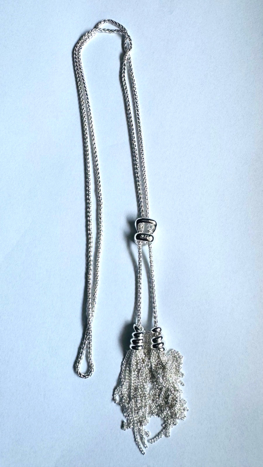 KENDRA SCOTT 30″ Presleigh Love Knot Lariat Y Necklace 14K white Gold Plated