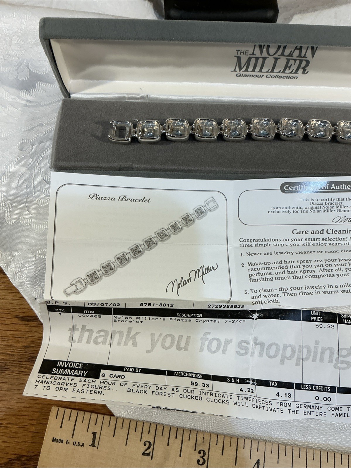 Nolan Miller Piazza Crystal bracelet glamour collection blue stone 7 3/4”