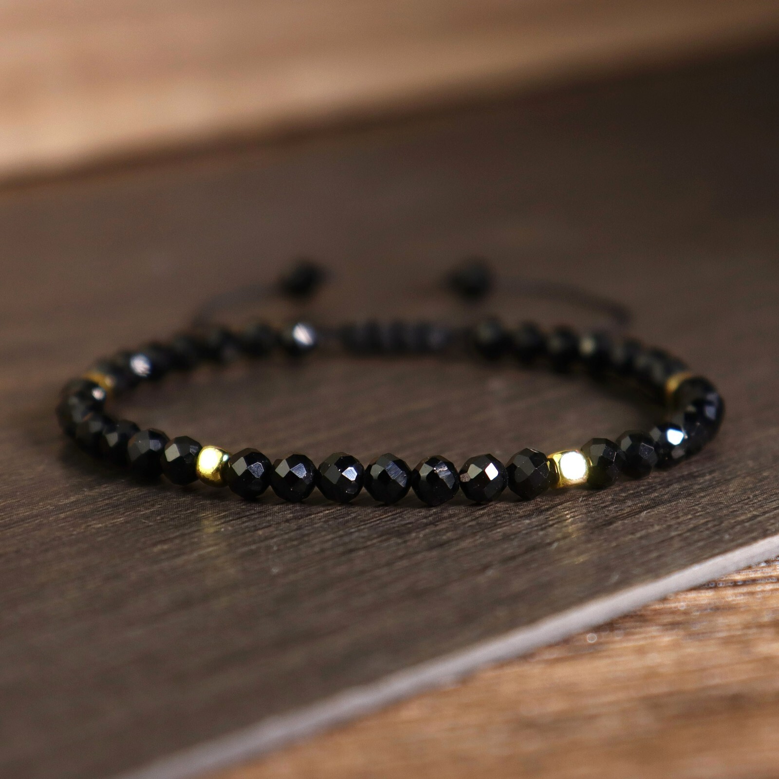 Natural Black Tourmaline Bracelet Protection Crystal Healing Bracelet