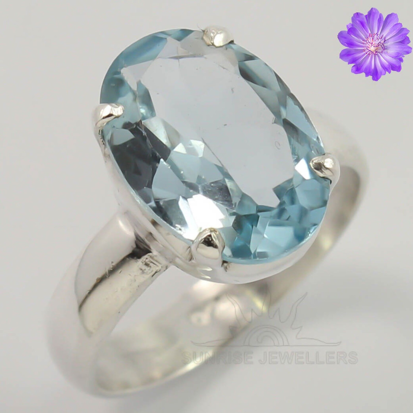 Aquamarine Gemstone 925 Sterling Silver Ring Handmade Jewelry Ring For Gift