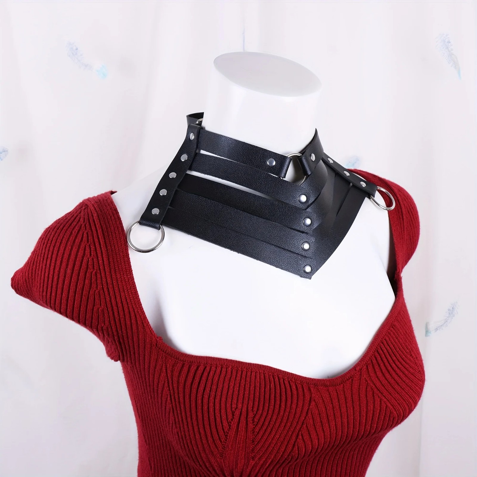 Black Gothic Punk Leather Choker Necklace Rivet Collar Beautiful Jewelry Gift